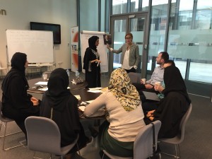 Leading a workshop with UP members in Masdar on (topic).